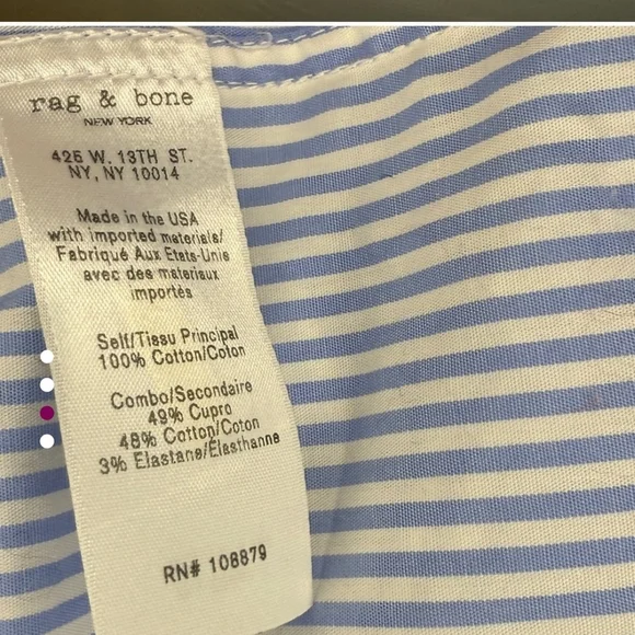 Rag & Bone Blue Cut-Out Long Sleeve Blouse - Picture 6 of 10